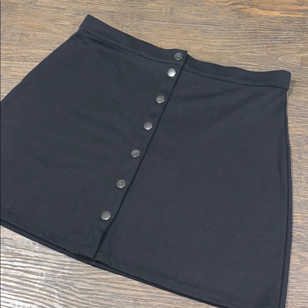 Forever 21 Soft Black Button Up Skirt